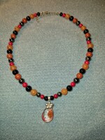 Multi chakra necklace with phantom stone and many precious stones - new!
