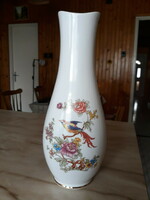 1992-es Hollóházi Paradicsom madaras kézzel festett jelzett váza