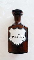 Old pharmacy bottle with brown pharmacy stoppered bottle bottle