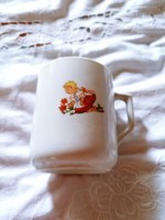 Zsolnay, a rare little girl picking flowers cup, mug