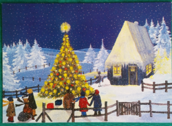 Karácsonyi, kinyitható művész képeslap  - UNICEF