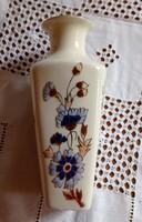 Zsolnay vase with cornflower pattern, 14.5 cm high
