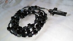 Old Catholic reader, rosary, with hematite stones, pearls 82.