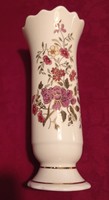 Zsolnay lace mouth vase with burgundy flowers, 20 cm high
