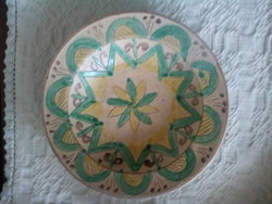 Ceramic plate, wall plate with hucul pattern