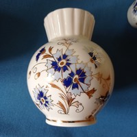 Zsolnay cornflower pattern vase, 13 cm high