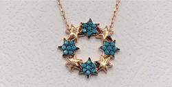 Beautiful necklace with turquoise stones, 14k gold-plated, 925, new