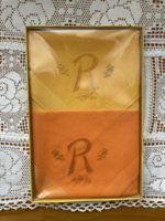 Monogram embroidered yellow women's handkerchief