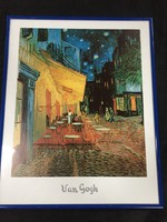 Vincent Van Gogh: Kávézó terasza éjjel, nyomat, a képhez illő kerettel