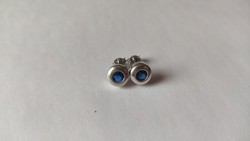 Silver earrings with sapphire stones with old buttons