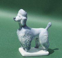 Zsolnay porcelán uszkár kutya figura öttemplomos jelzéssel