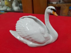 Old drasche hand-painted porcelain swan figure.