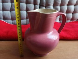 Antik Zsolnay rózsaszín kancsó 18 cm