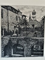 Scultéty Mediterranean etching