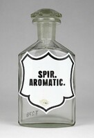 1L483 old apothecary glass vessel jar spir. Aromatic.