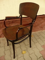 Eredeti bécsi, két helyen jelzett, antik karfás No: 157 Thonet íróasztal szék, maximálisan stabil
