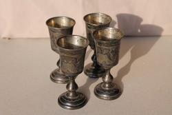 Antique Russian silver cups from the 1880s with St. Petersburg hallmark