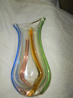 Frantisek Zemek váza  többszínű üvegből  -súlyos, szép darab