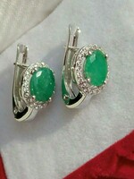 Smaragd 925 ezüst fülbevaló
