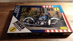 Retro ,vintage Harley-Davidson 1936 motor NO1 - 1000 db puzzle  685 x 480 mm Famel Puzzles,Hollandia
