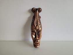 Retro fém afrikai maszk falidísz néger női fej szerecsen nő mid century fali dísz