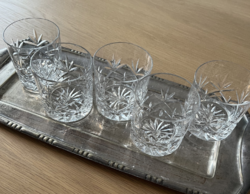 Ajka crystal whiskey and water glasses, 5 pcs