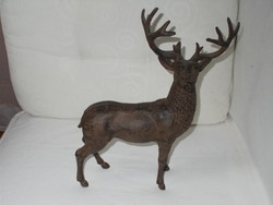 Old beautiful large solid heavy iron doe statue