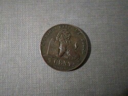 1850. Belgium 5 centimes.I.Lipót. 28 mm. EF+.