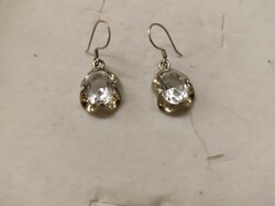 Silver earrings with white zircon stone (silpada)