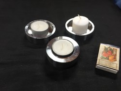 3 Scandinavian metal candle holders, marked design, variable, 3 in 1