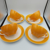 Rare collector's tangerine-colored granite tea set