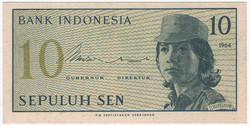 Bankjegy Indonézia papírpénz pénz 10 sen UNC