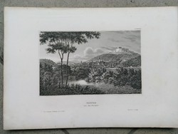 Coburg from the south, original engraving ca. 1840