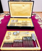 Beautiful silver tableware for 12 people in a box, English style