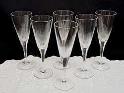 6 db különleges Bohemia kristály üveg pohár, pezsgős készlet