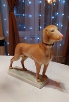 Zsolnay Vizsla statue size, hand painted. Size 17x20cm, display case condition.