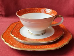 Karácsonyi Lettin német porcelán reggeliző szett csésze csészealj kistányér kávés teás