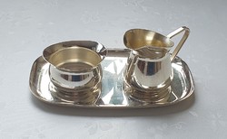 Hoka hohmann & katz ag pforzheim german silver-plated sugar bowl pouring tray set coffee tea