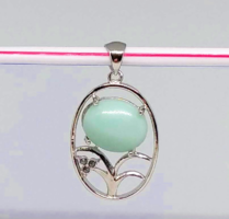 Amazonite mineral stone pendant in sterling silver (sf) setting w55816