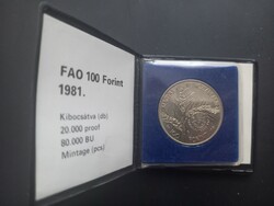 FAO 100 FORINT 1981 - KENYÉRSZLŐ NŐ ÉRME