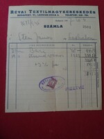 DEL012.4  Régi  számla - RÉVAI  Textil nagyker - Stein  János -Sashalom - 1947