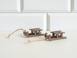 Mini wooden sleds - dollhouse accessory, doll furniture, miniature