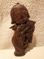 "Angyal hárfával", viasz mézeskalács nyomóforma, nyomódúc, sütöforma vagy falidísz.