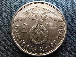 Germany swastika .625 Silver 2 imperial marks 1939 d (id66186)