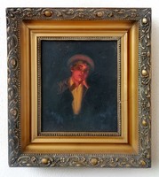 Jenő Kasznár ring (1873-1931): vagabond. Oil painting.