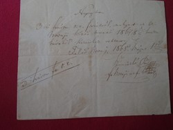 DEL013.33 Nyugta  Felső-Novaj 1868  3 Ft. Szaniszló Pál Felső Novaji ref. lelkész