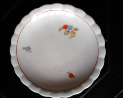 Antique old retro vintage marked Kispest granite porcelain floral small bowl, plate