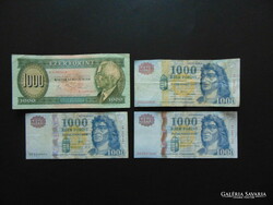 4 darab 1000 forint bankjegy LOT !