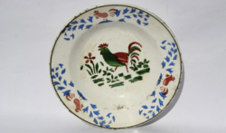 Folk wall plate with Rooster from Hollóháza