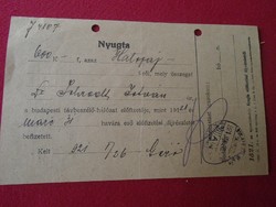 Del012.15 Telephone receipt 1921 600 kroner Budapest telephone fee